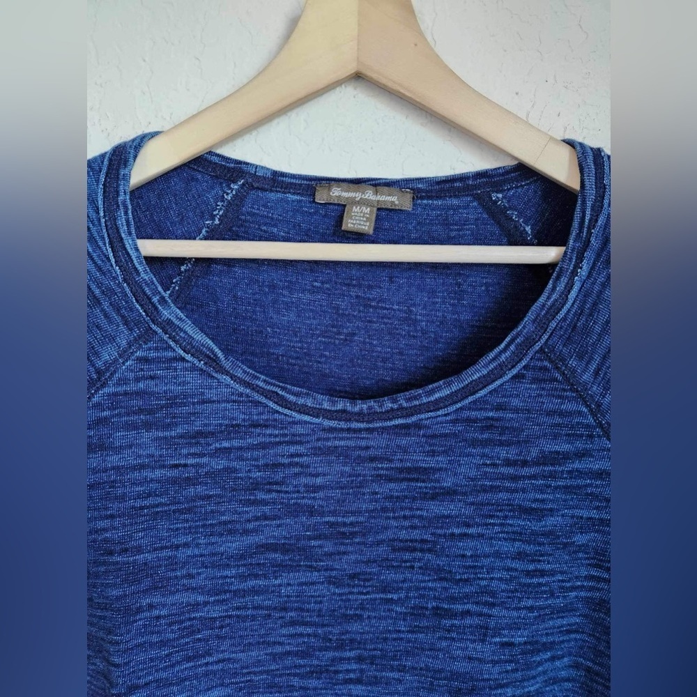 Tommy Bahama Indigo Blue Cotton Jersey‎ Blouse Size Medium - Picture 2 of 8